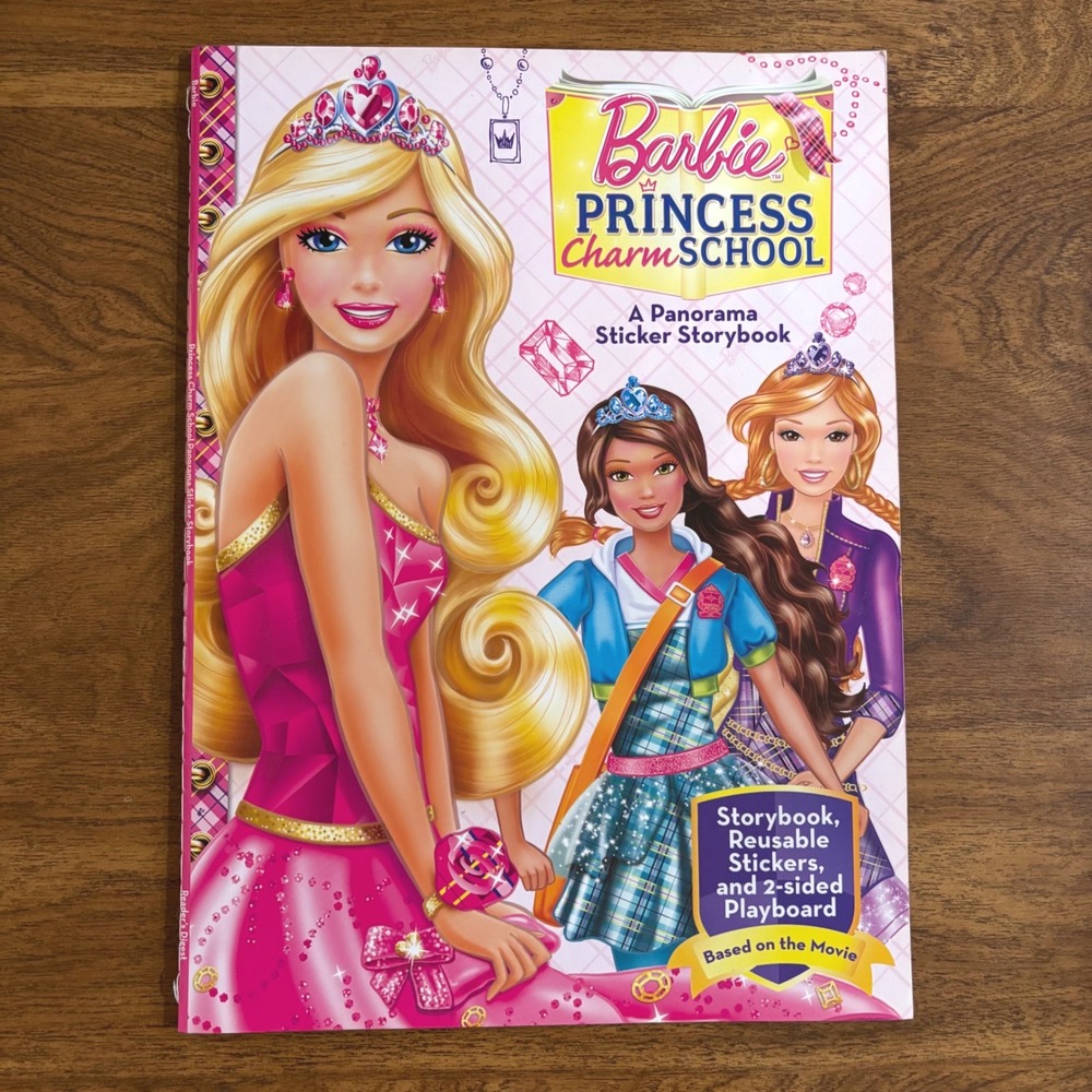 Barbie Princess Charm School Panorama Sticker Storybook Reusable Stickers 2011